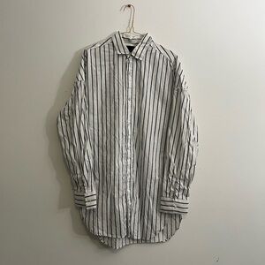 Scotch & Soda Black and White Striped Button-Down Shirt